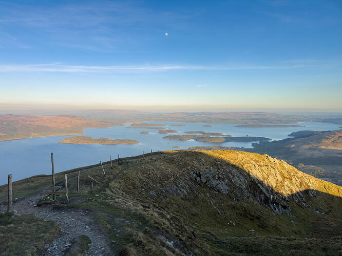 View back down the path towards the islands of Loch Lomond