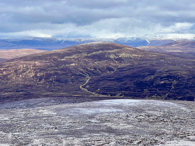 Beinn Bhreac getting closer. Tarf water at the bottom