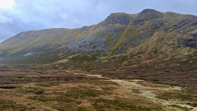 Looking back up at the summit