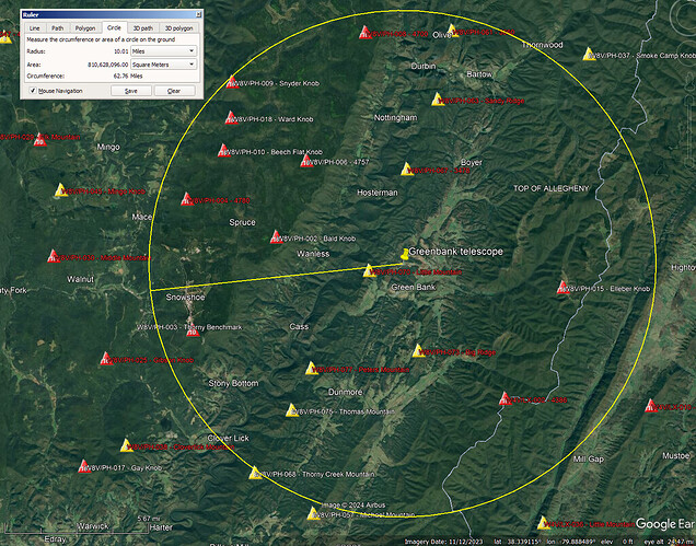 greenbank observatory 10 mi radius