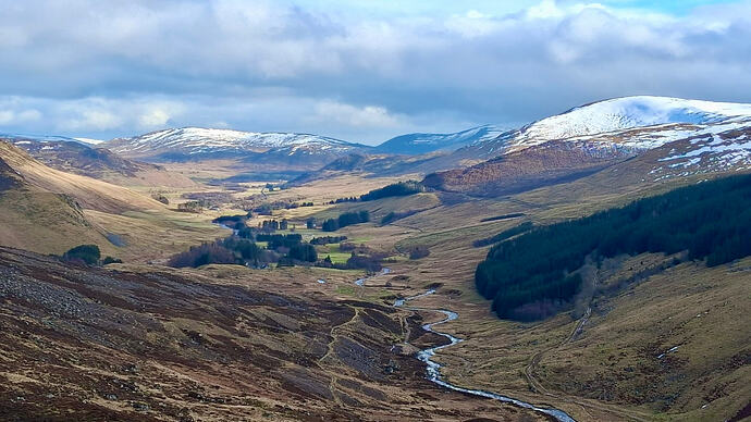 Looking down Glen Lochsie back towards the hotel