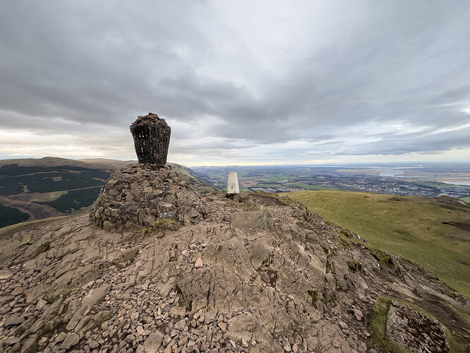 Summit fire beacon and trig point