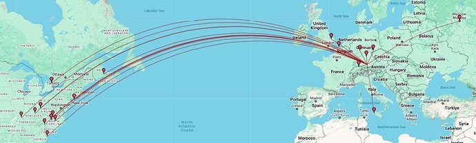 Contacts map from Log Analyser (adventure radio)