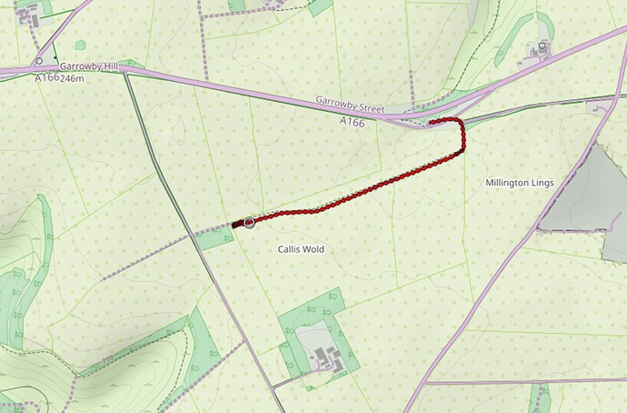 Route from picnic area parking to activation spot