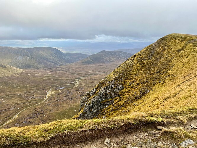 Summit on right. Creag Liath, GM/CS-088, in the middle.