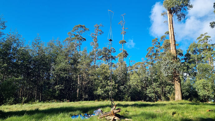 Hourglass antenna and operating position.