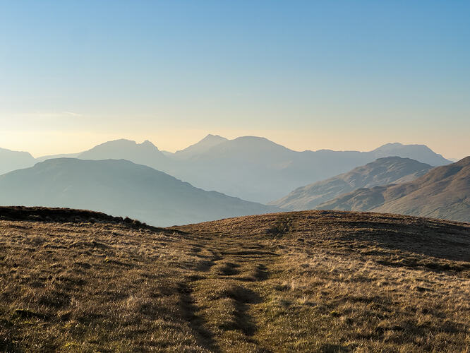 View north to the Arrochar Alps