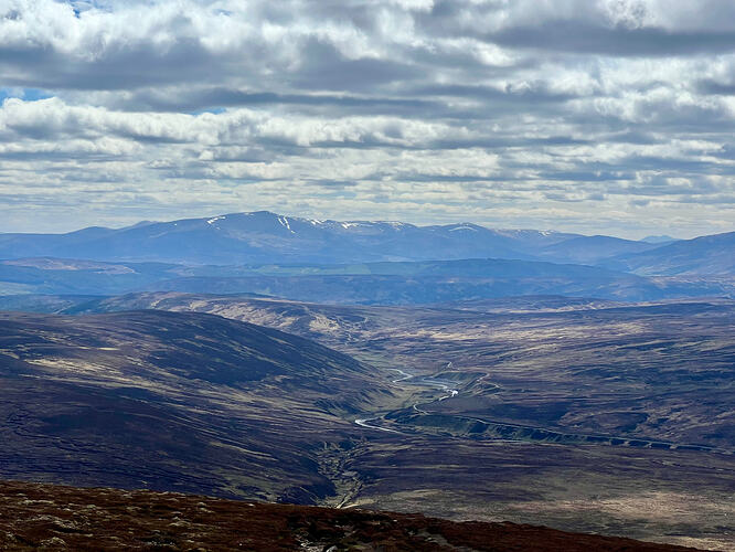 Looking down Bruar water towards Schiehallion
