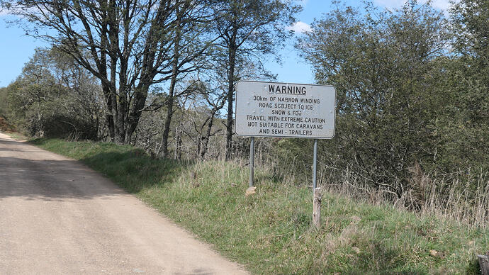 Warning sign on Walhalla Rd at Matlock.