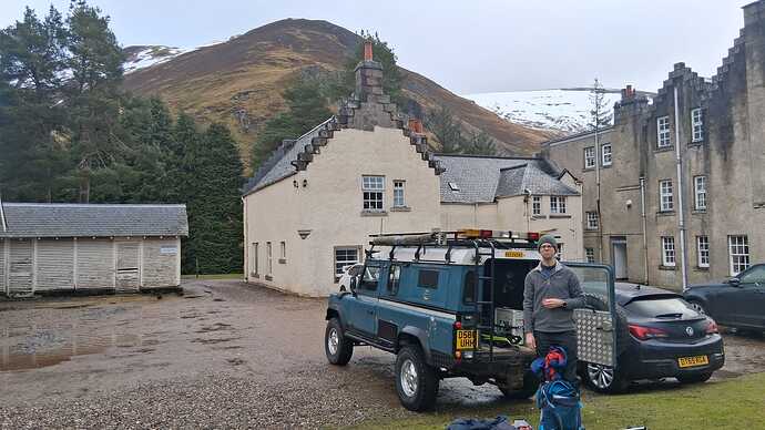 Malt loaf at the hotel, with Ben Gulabin, GM/CS-077, behind