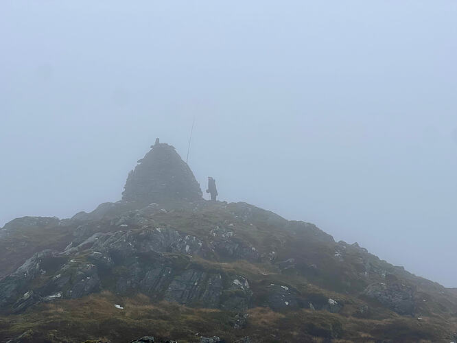 Tim setting up at the summit