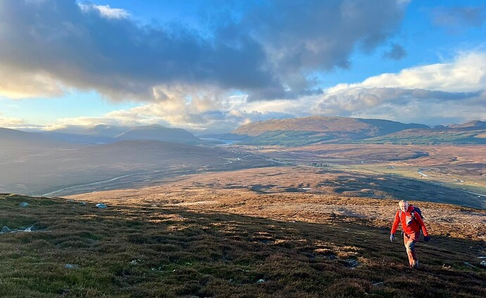 Easy climbing from the A9 road