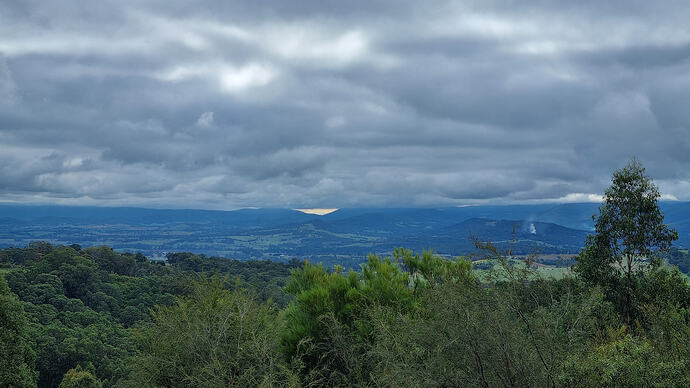 Looking northwest, about 1.5 km down from the summit, toward VK3/VN-020