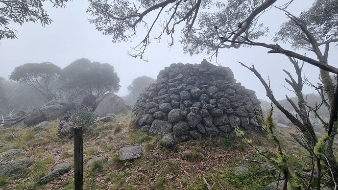 Rock cairn at the summit, built in 1866-67.