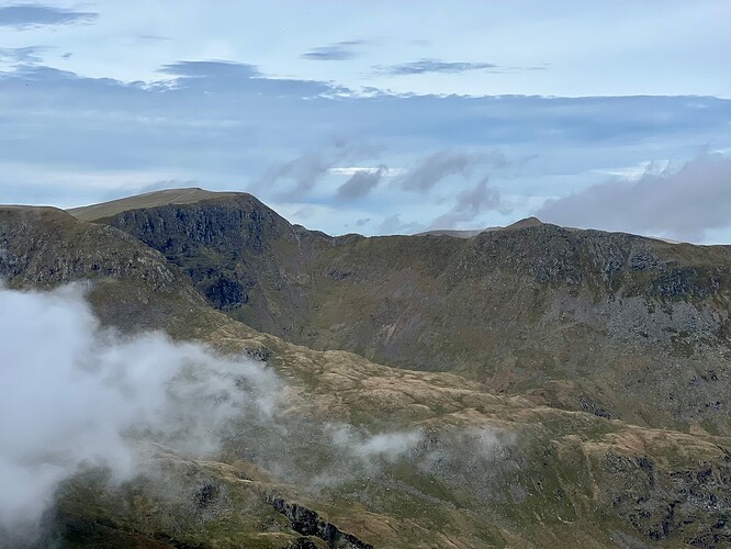 Helvellyn appearing out of the clouds