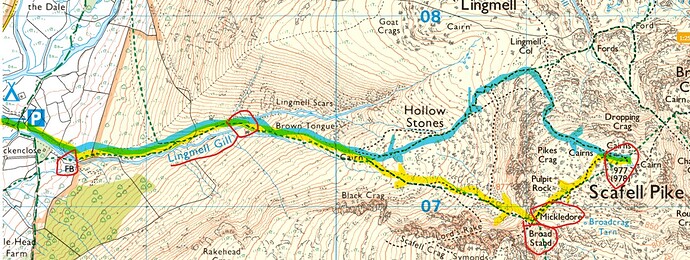 2022-0707 SOTA 8 Scafell Pike map routes