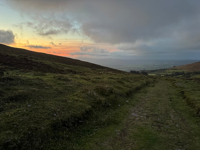 Just before sunrise early on the trail.