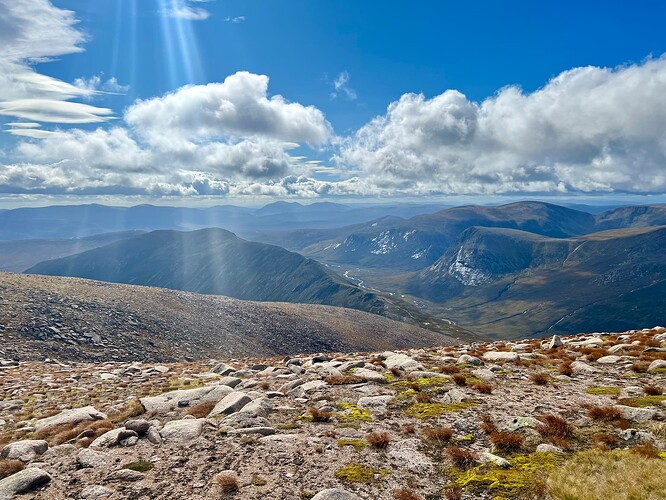 Carn a'Mhaim looking little in centre left