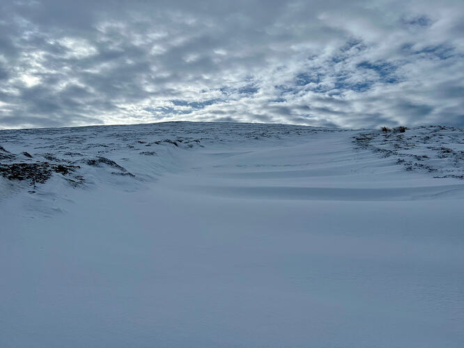 Deep drifts in the path up