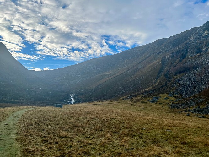 Looking back towards the falls