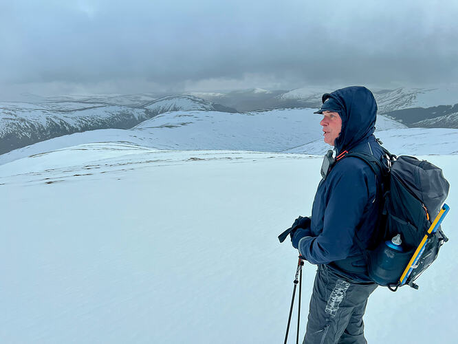 Looking ahead to a lovely snow field walk back