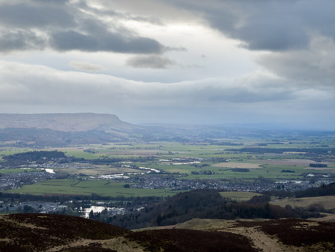 View to the Gargunnock Hills and weather forming.