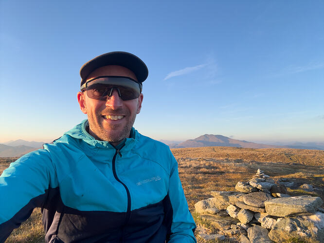 Happy to be at the top before realising how much gear I'd forgotten