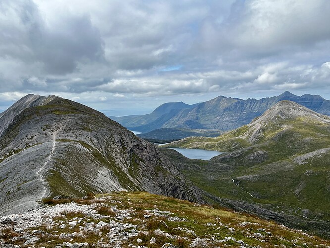 BLM ridge and summit on left, and Liathach on the right