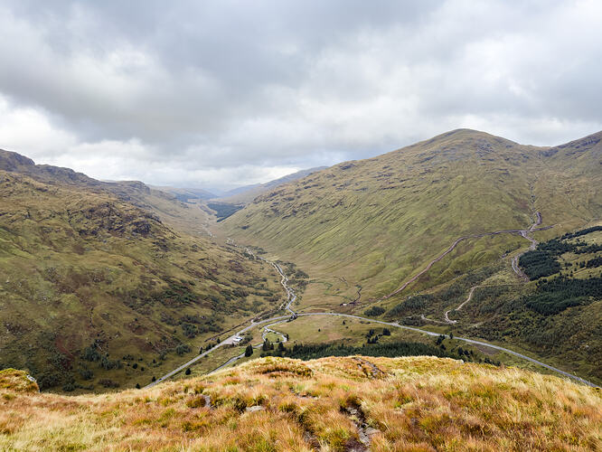 Looking along Glen Kinglass beyond Butterbridge