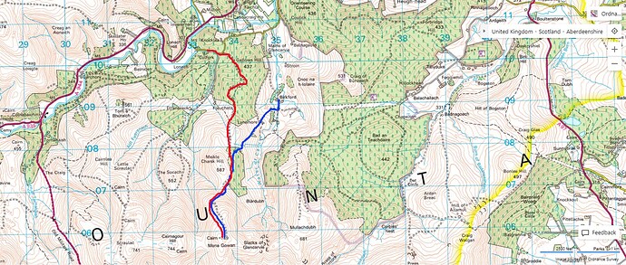 2 routes up, shorter second from near Birkford