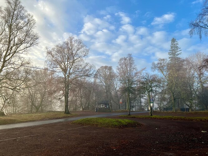 Already brightening at the car park