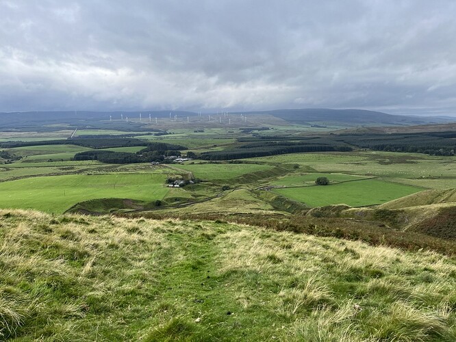 Looking back when ascending Kirkland Hill