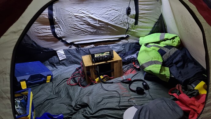 Operating position after the rain and nightfall