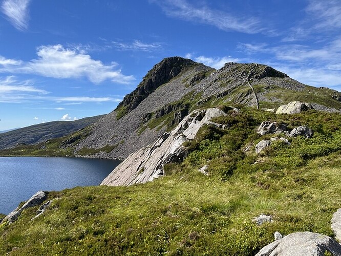 Looking back at Rhinog Fach after descent