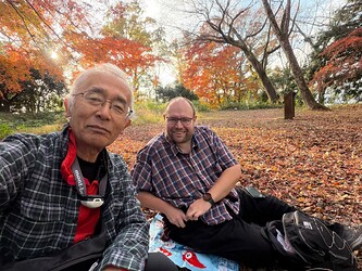 Katz JG1JJL and me at the summit of JA/KN-022