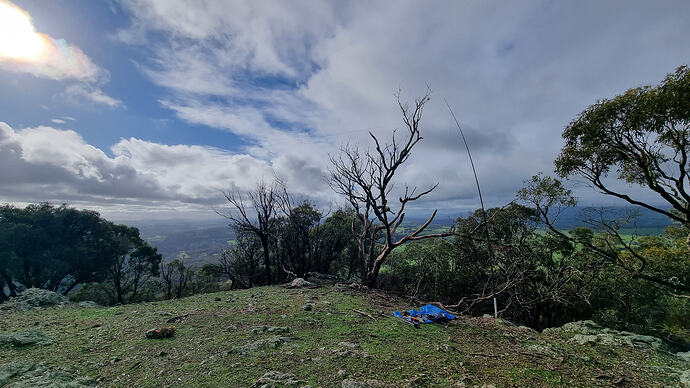 Mt Piper inverted Vee antenna and operating position.