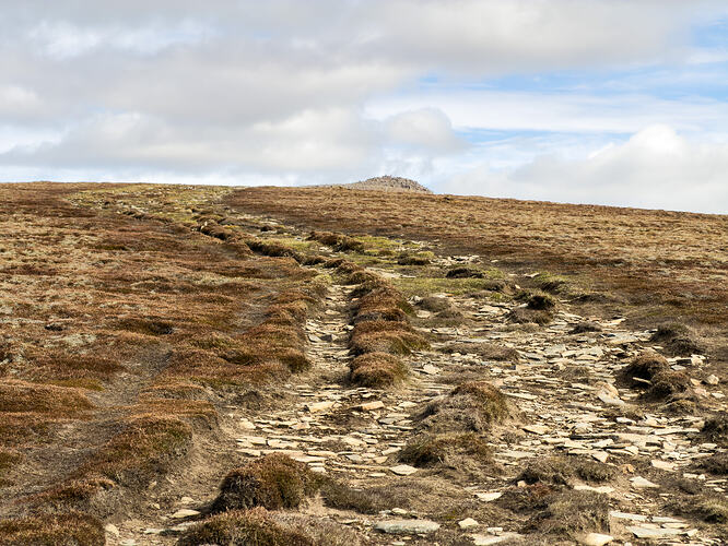 The summit of Beinn Dearg, viewed along the path