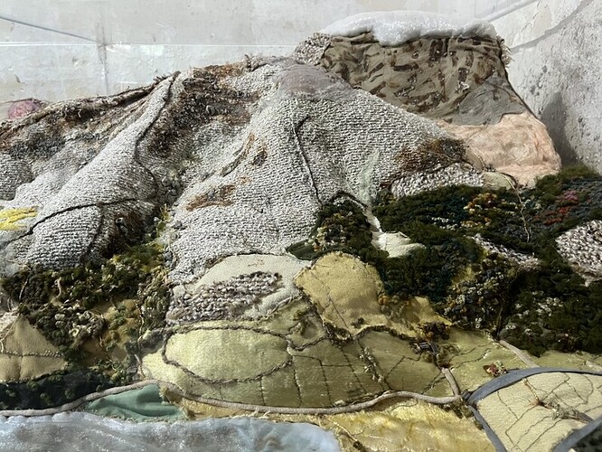 Embroidered 3D map in Llanfihangel-y-pennant church