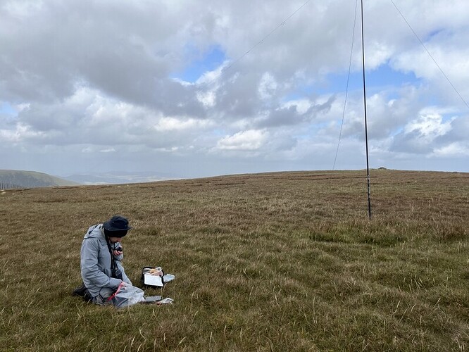 HF with summit cairn in background