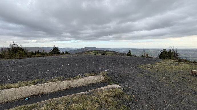 Looking East to the prominent transmitter mast of Mynydd Machen, GW/SW-030