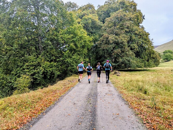 Group of runners making our way up Glen Tilt