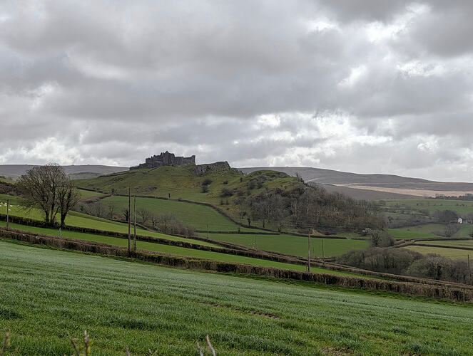 Carreg Cennen Castle on the outward journey