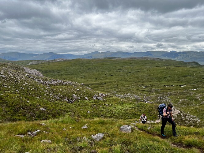 Starting the steeper climb