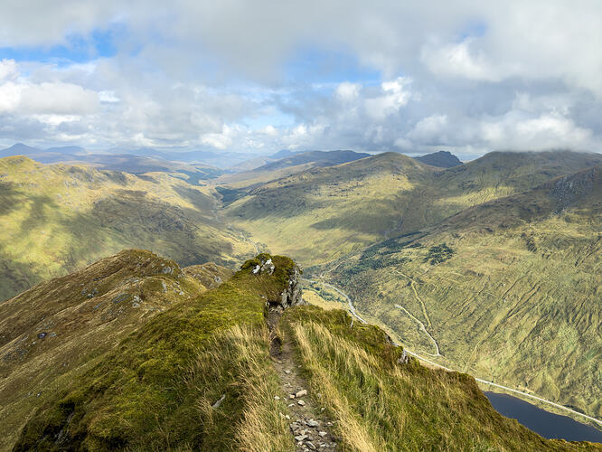 Looking along the descent route
