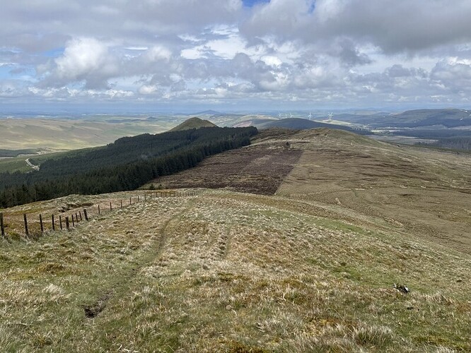 Looking back on ascent Greatmoor Hill before clouds descended and blocked view